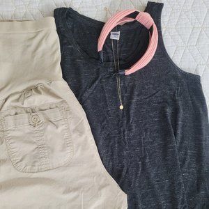 Motherhood maternity Khaki full panel cotton shorts